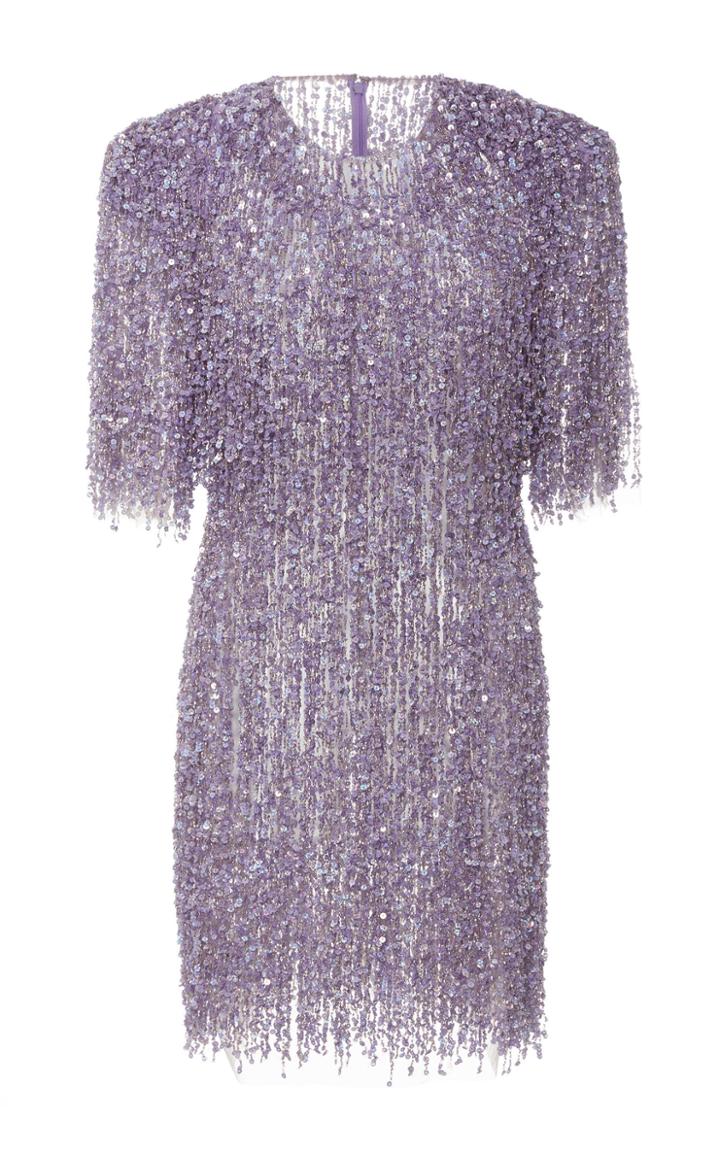 Moda Operandi Naeem Khan Sequin Embellished Fringe Mini Dress Size: 4