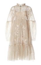 Biyan Arikha Peasant Silk Blend Midi Dress