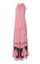 Costarellos Halter Neck Chiffon Maxi Dress