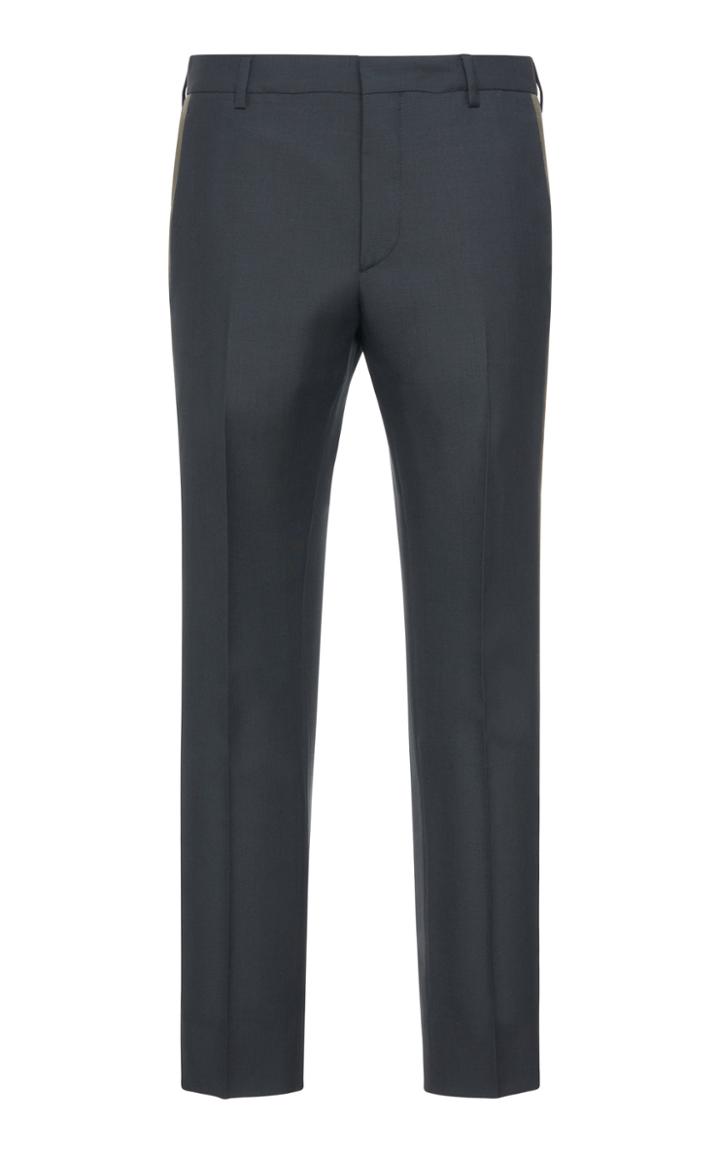 Prada Striped Wool And Mohair Slim-leg Pants Size: 46