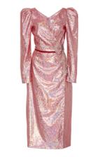 Markarian Exclusive Mick Bow-embellished Faux-wrap Lam Dress
