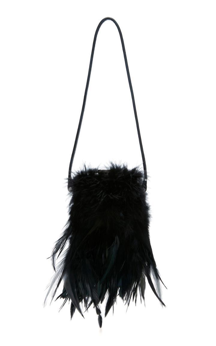 Proenza Schouler Mini Frame Feathered Clutch