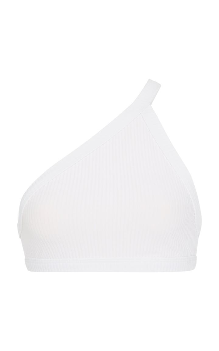 Made By Dawn Archer Asymmetric Jacquard Ribbed Bikini Top
