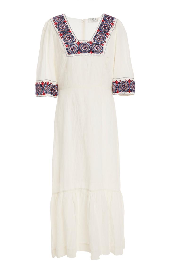 Sea Leah Linen Midi Dress