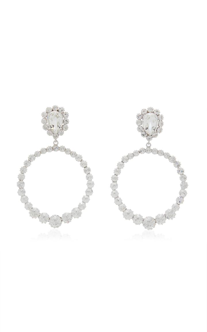 Moda Operandi Alessandra Rich Crystal Drop Hoop Earrings