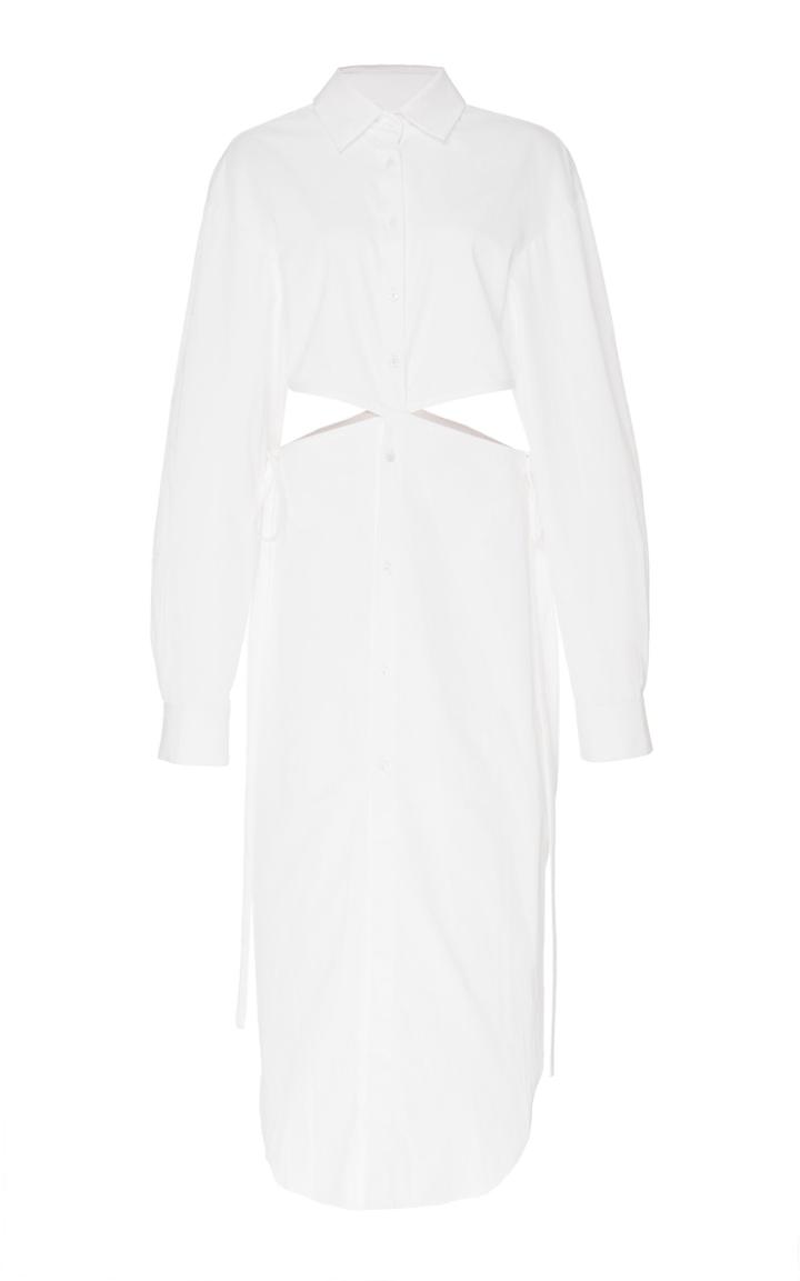 Christopher Esber Twisted Cutout Cotton-poplin Shirt Dress Size: 6