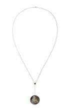J.w. Anderson Palladium Spoon Pendant With Iron Pyrite Stone