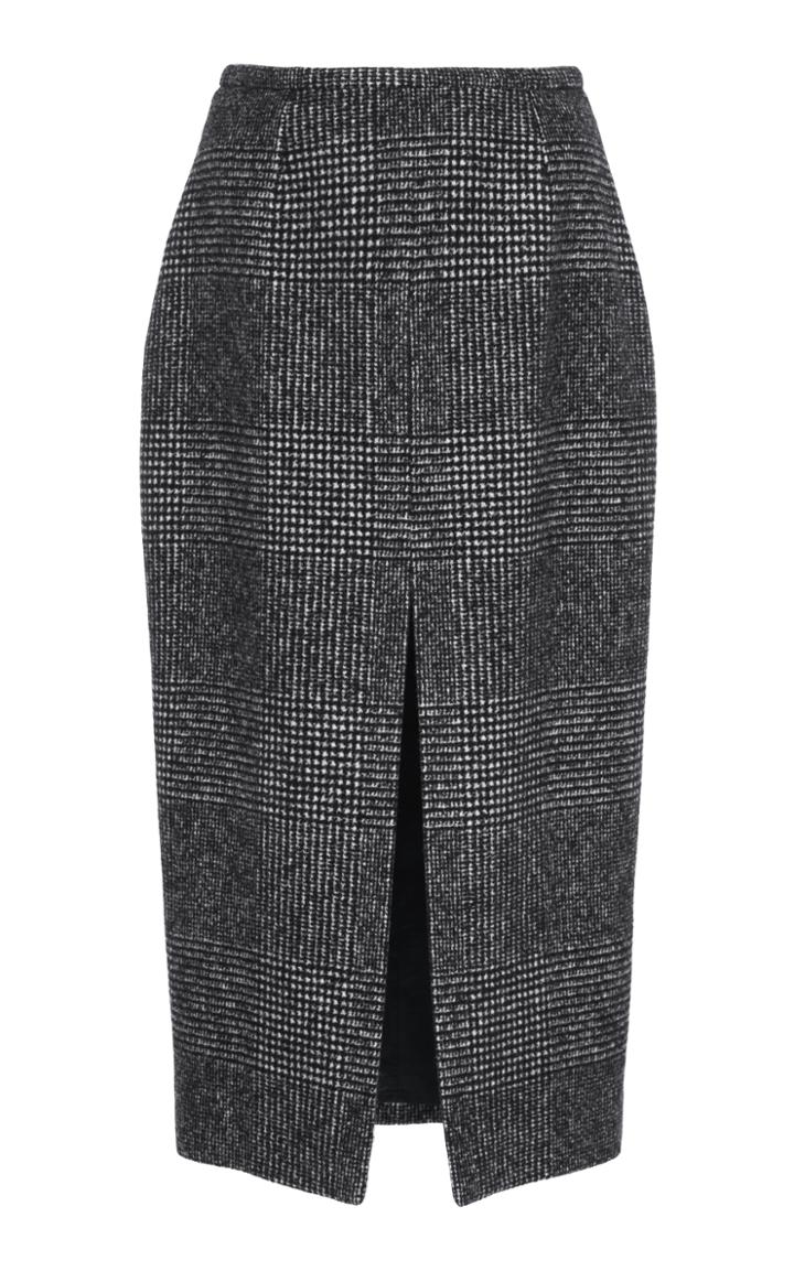 Rochas Plaid Pencil Skirt