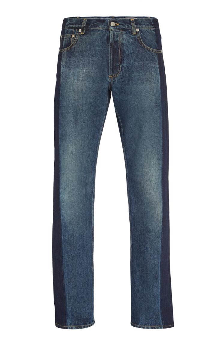 Alexander Mcqueen Paneled Slim-leg Jeans Size: 46