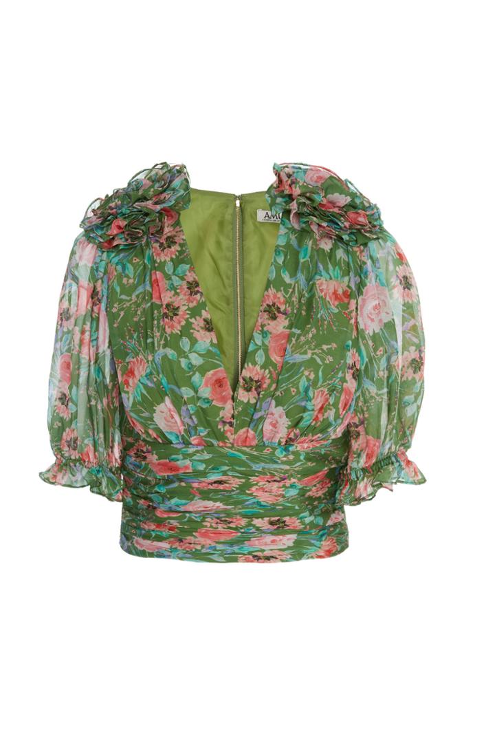 Amur Nell Floral-print Silk-chiffon Blouse
