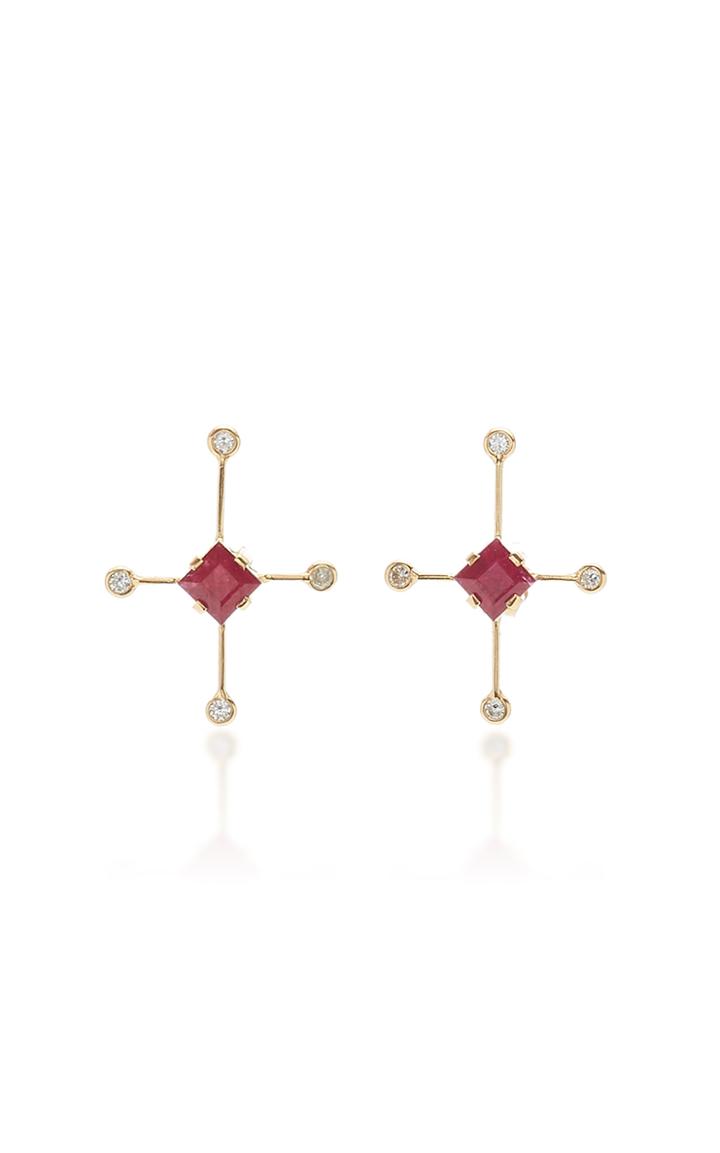 Yi Collection 18k Gold, Ruby And Diamond Earrings
