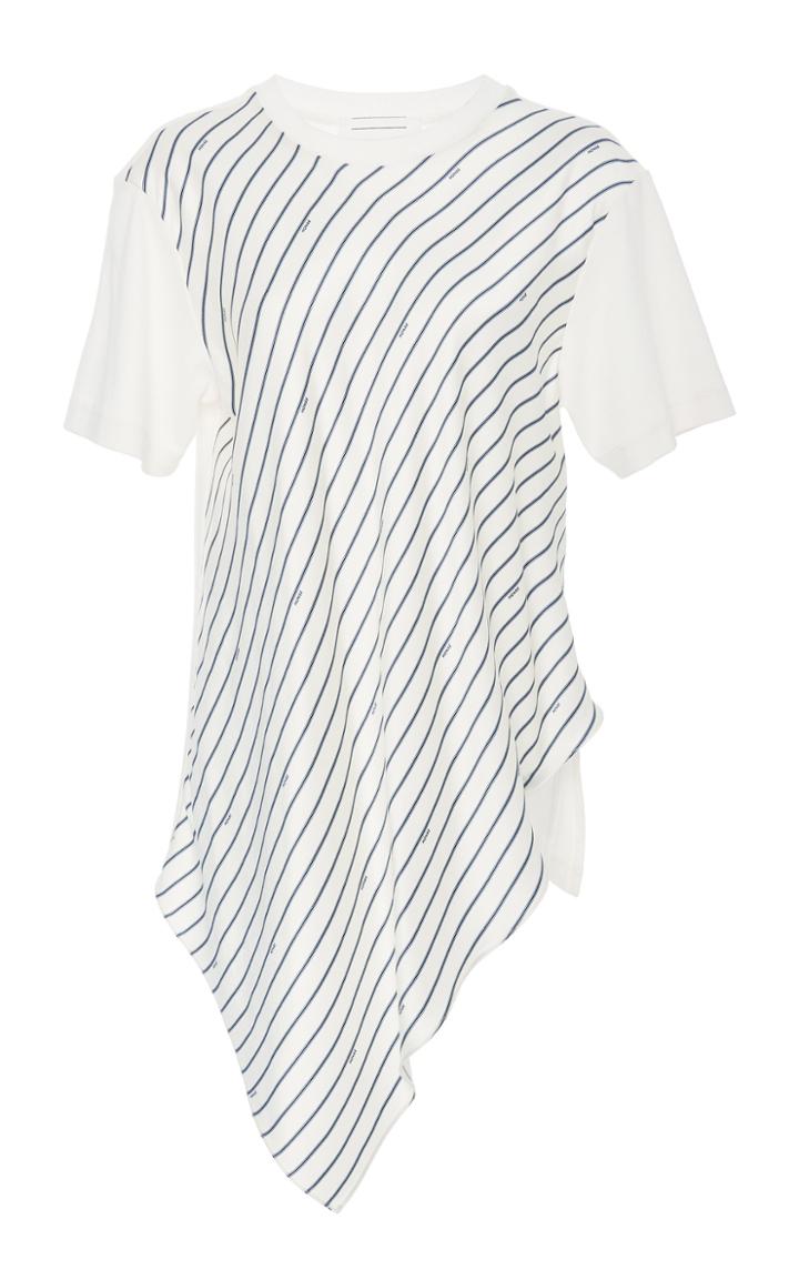 Monse Asymmetrical Pinstripe T-shirt