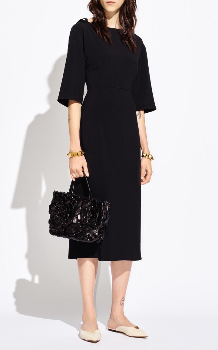 Moda Operandi Valentino Bow-detailed Cady Midi Dress