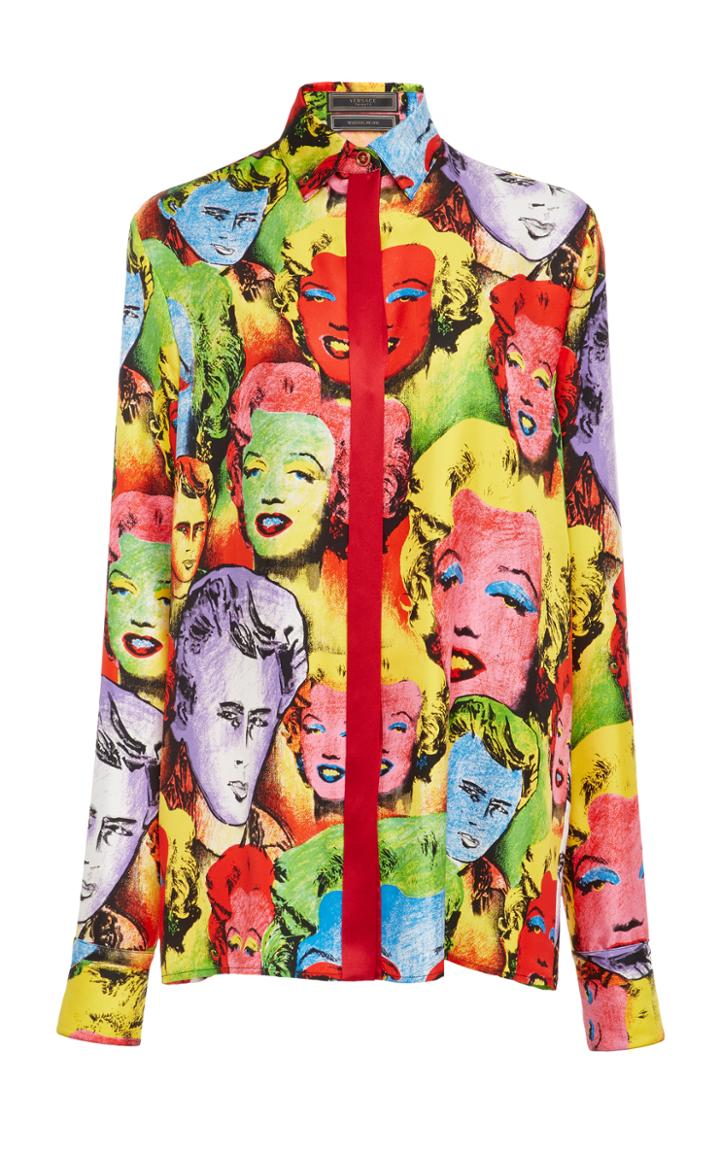 Versace Printed Silk Twill Shirt