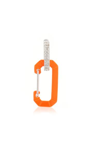 Moda Operandi Ee Ra 18k White Gold Neon Orange Chiara Small Fluo Earring