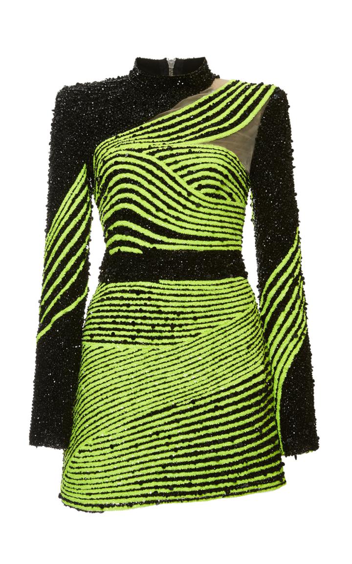Balmain Mesh Detail Mini Dress