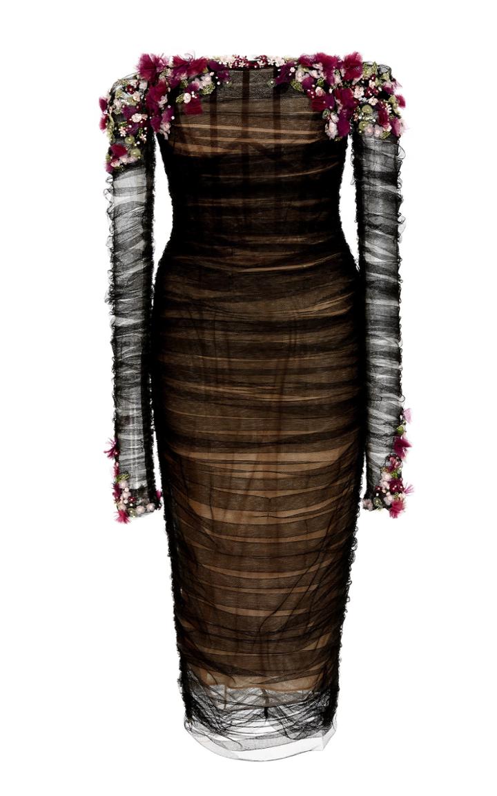 Pamella Roland Tulle Off The Shoulder Dress