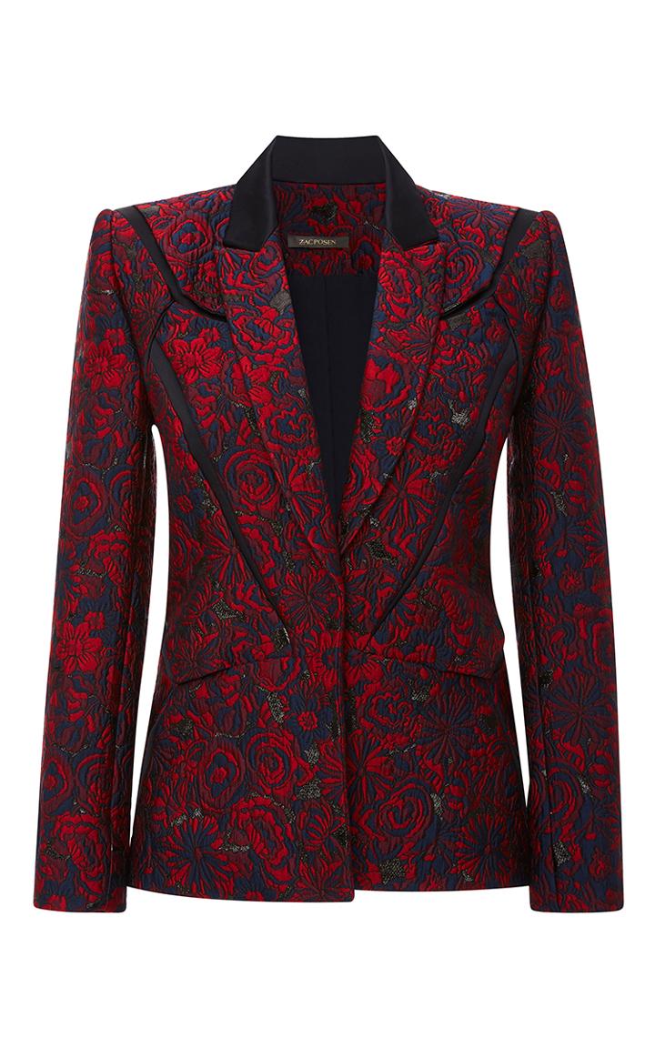 Zac Posen Novelty Jacquard Tailored Blazer