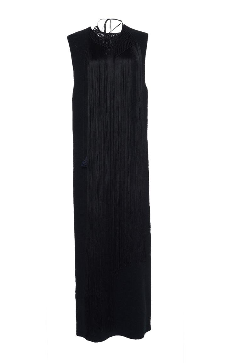 Moda Operandi Jil Sander Fringed Silk-blend Dress