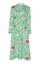 Vika Gazinskaya Hand-drawn Floral Crepe Midi Dress