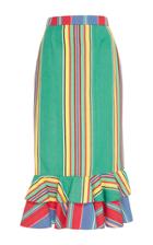 Tata Naka Striped Pencil Skirt With Frilly Hem