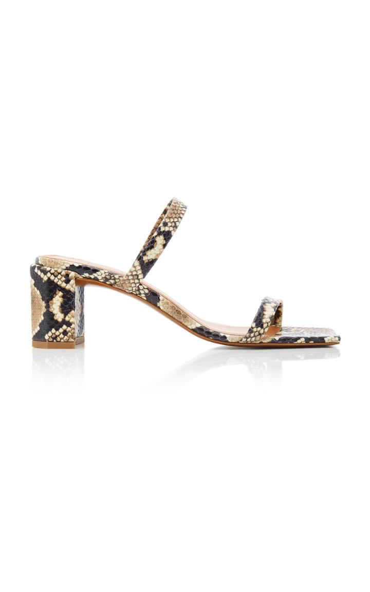 By Far Tanya Snake-effect Leather Sandals