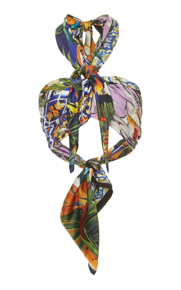 Moda Operandi Dolce & Gabbana Printed Twill Cropped Top Size: 38
