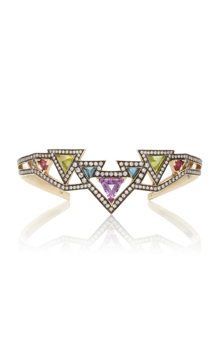 Moda Operandi Noor Fares 18k Grey Gold Sri Yantra Cuff