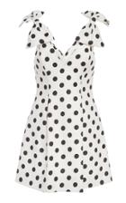 Zimmermann Bow-detailed Polka-dot Linen Mini Dress