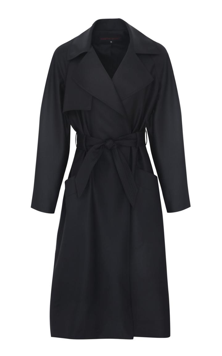 Moda Operandi Martin Grant Belted Fluid Wool Trench Coat