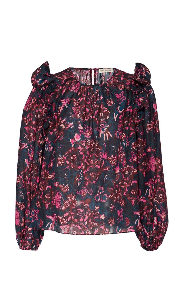 Ulla Johnson Medine Floral-print Cotton-blend Blouse Size: 4
