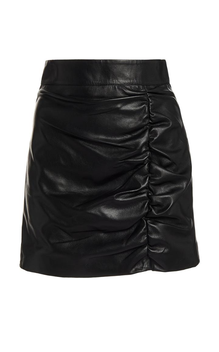 Moda Operandi Zeynep Aray Ruched Leather Skirt