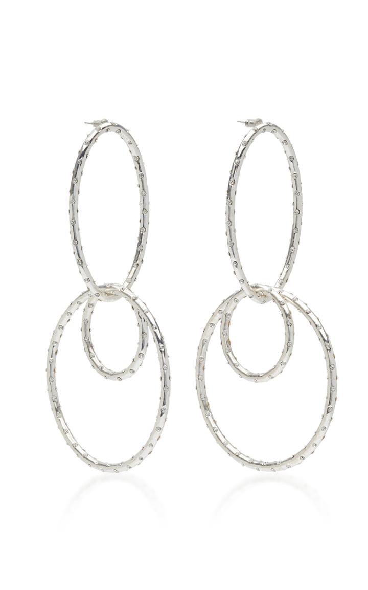 Moda Operandi Cult Gaia Tria Rhinestone Hoop Earrings