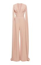 Elie Saab Cape Sleeve V-neck Jumpsuit