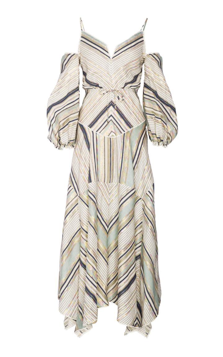 Maria Lucia Hohan Nola Stripe Lurex Linen Dress