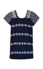 Pippa Holt Navy And White Cotton Mini Caftan