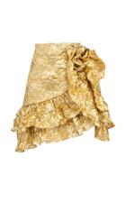 Bambah Gold Wrinkle Ruffle Skirt
