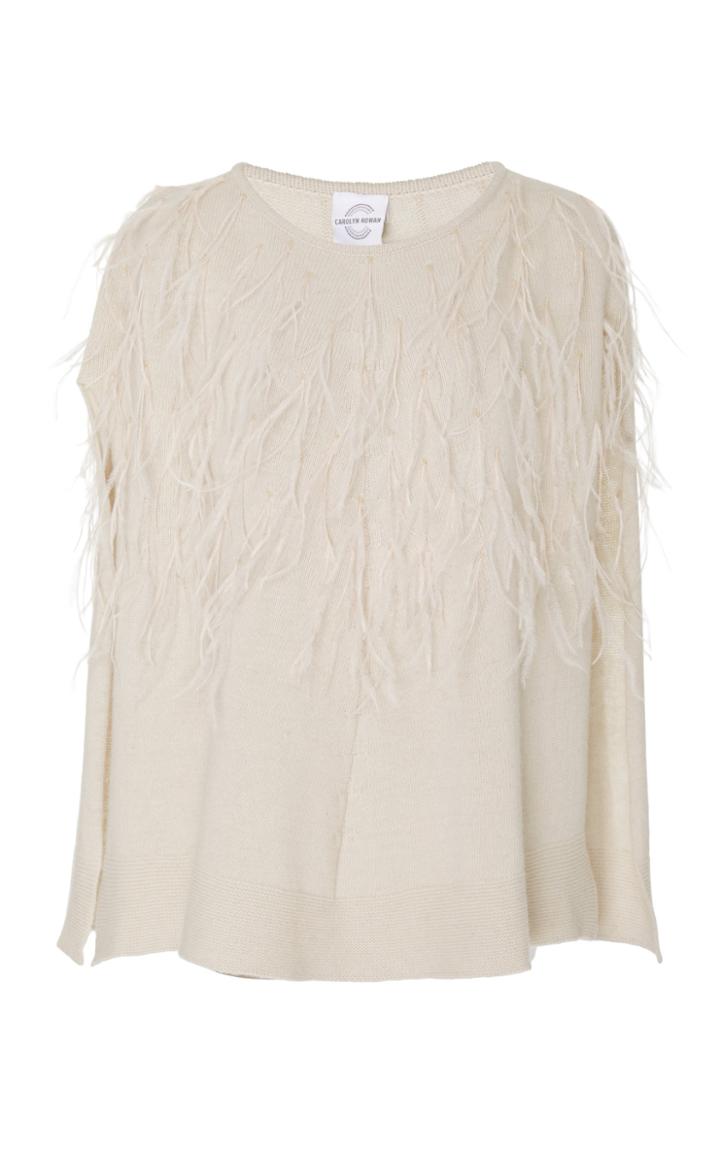 Carolyn Rowan Accessories M'o Exclusive Feathered Cashmere Poncho