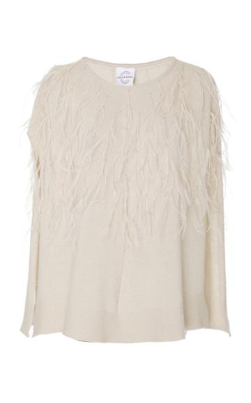 Carolyn Rowan Accessories M'o Exclusive Feathered Cashmere Poncho