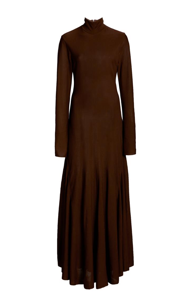 Bottega Veneta Mock-neck Jersey Maxi Dress