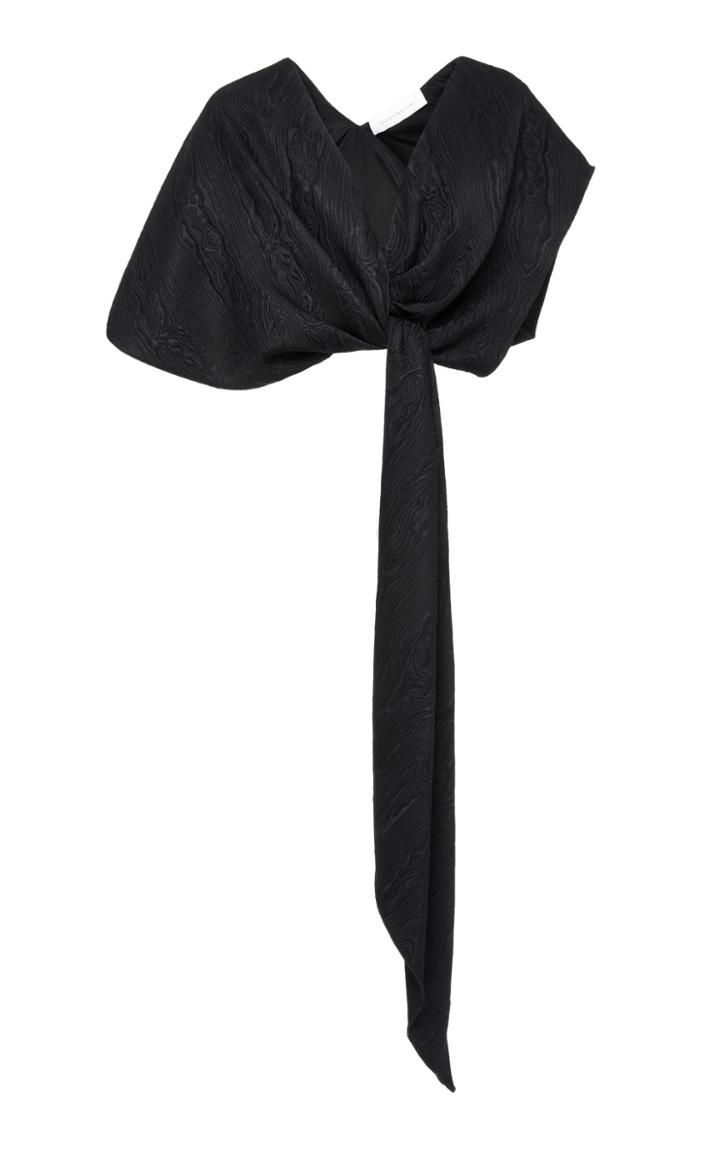 Marina Moscone Cropped Tie Blouse