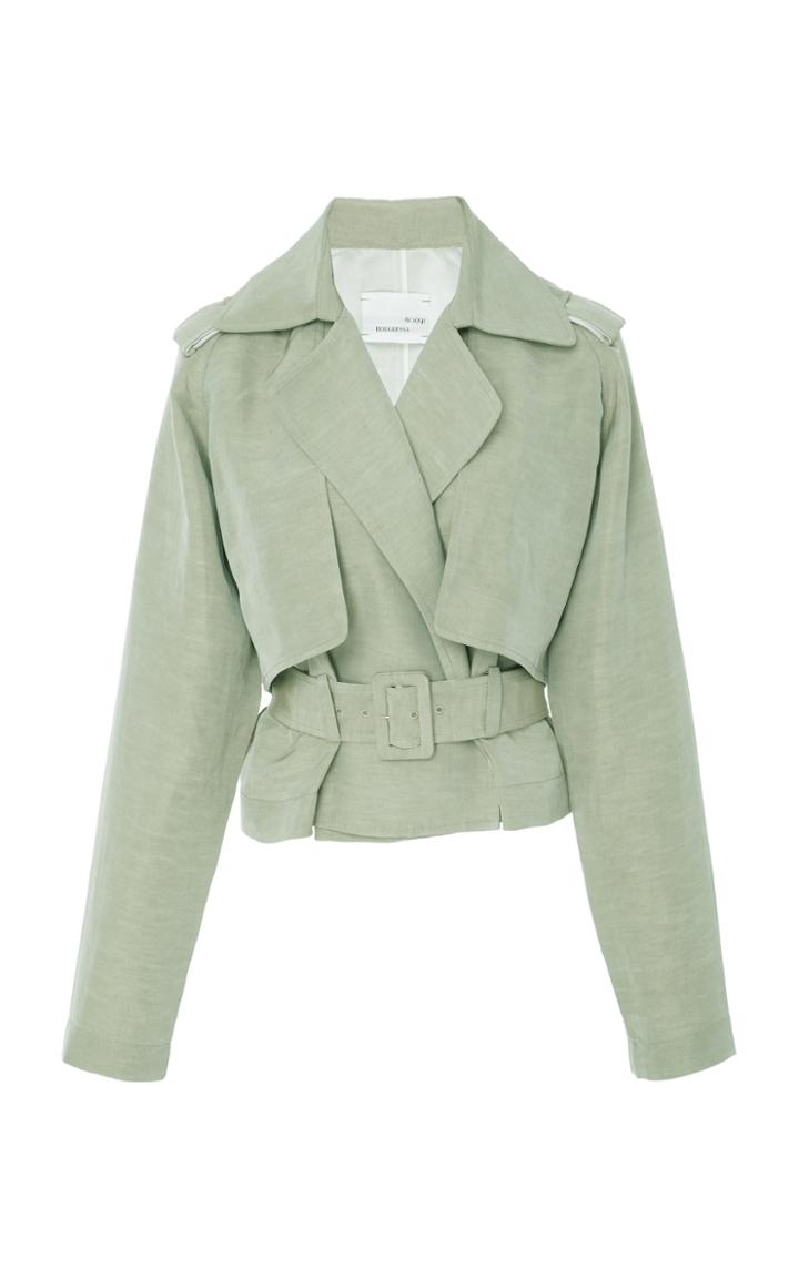 Bouguessa Cropped Linen Trench