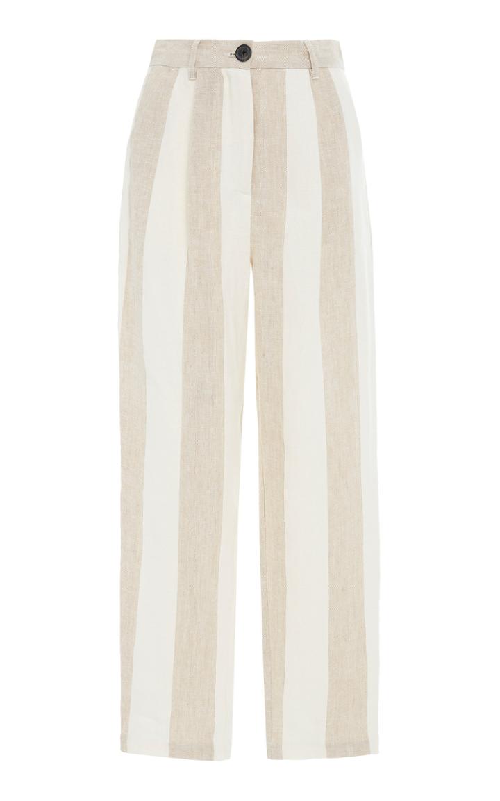 Mara Hoffman Dita High-waisted Straight-leg Linen Pants