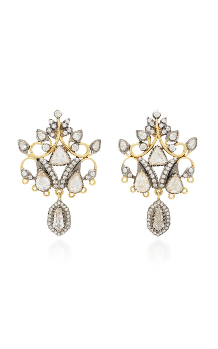 Amrapali 18k Black And Yellow Gold Diamond Earrings