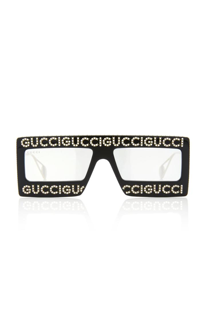 Gucci Sunglasses Logo-embellished Acetate Square-frame Sunglasses