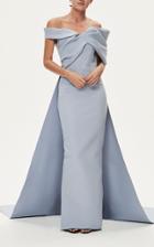 Moda Operandi Rachel Gilbert Matteo Crepe De Chine Caped Gown