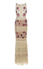 Patbo Embroidered Fringe Gown