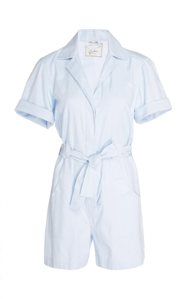 Giuliva Heritage Collection Sienna Belted Cotton-poplin Jumpsuit