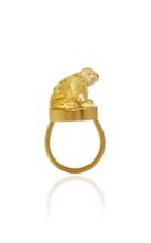 Moda Operandi Loren Nicole 22k Yellow Gold Heket Amulet Ring Size: 7.5