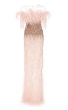 Pamella Roland Sequin And Feather Gown